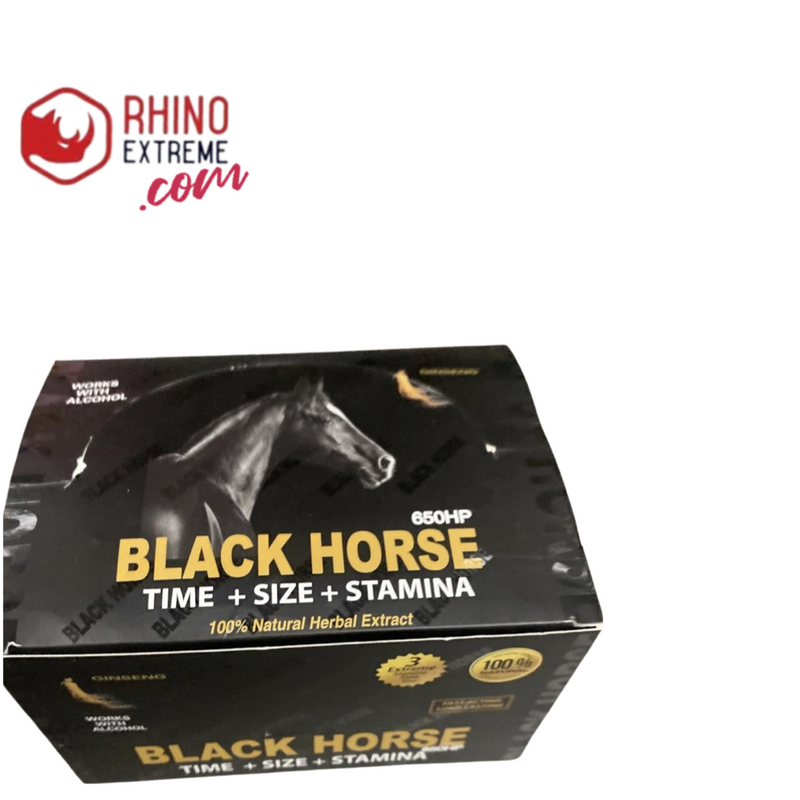 (12 pack)BLACK HORSE EXTREME ERECTION AND FAST GROWTH - Rhino Extreme