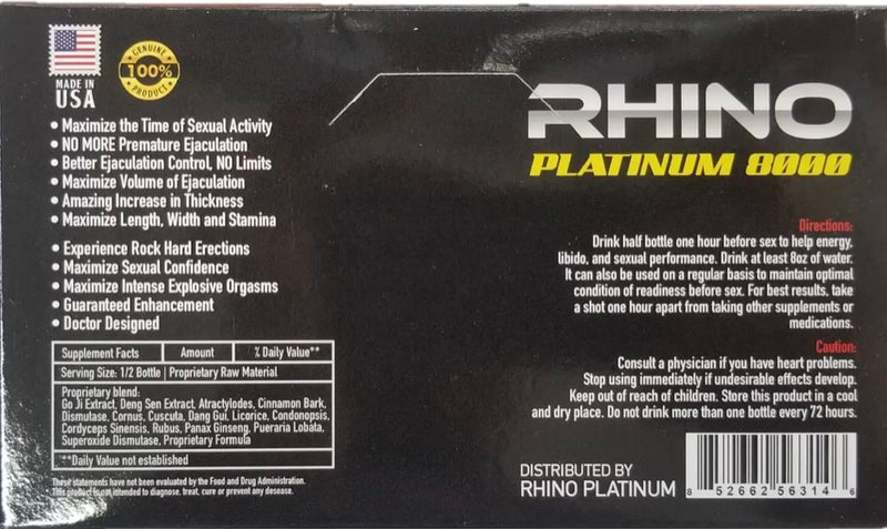 Rhino Platinum 8000 Shot - Rhino Extreme