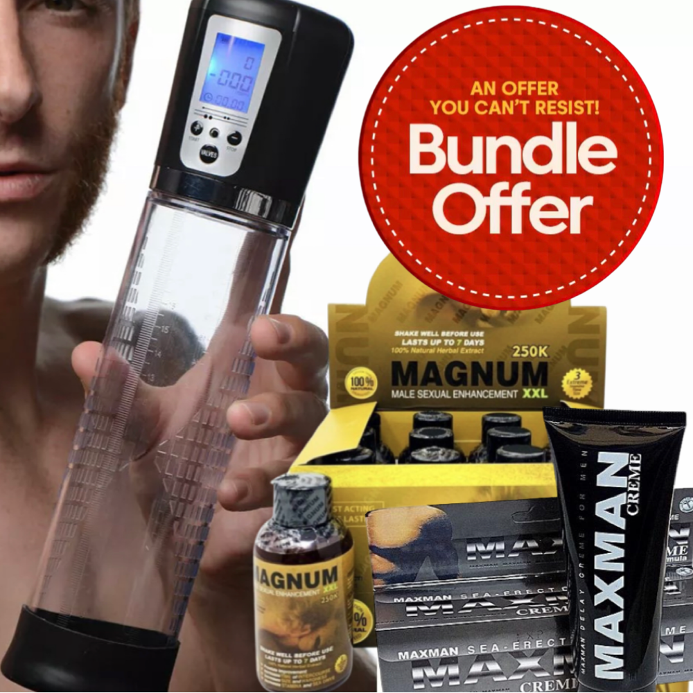 1 Digital Penis Pump/12pc magnum gold/maximum enlargement cream - Rhino Extreme