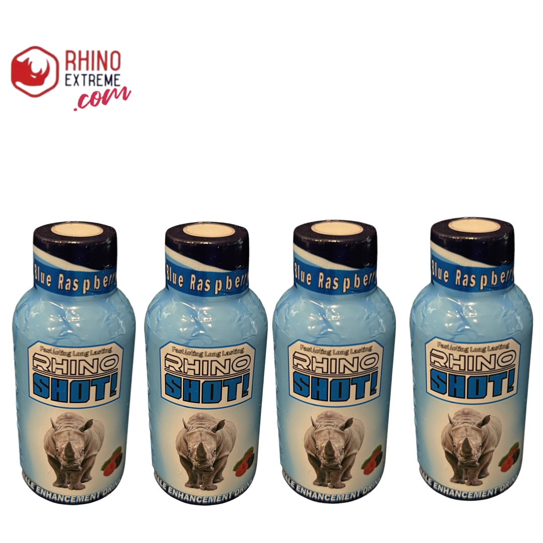 4 Pack New Flavor Raspberry Rhino Shots