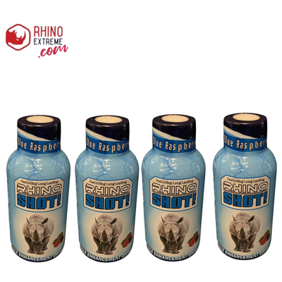 4 Pack New Flavor Raspberry Rhino Shots