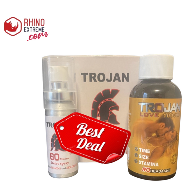 *NEW*Trojan enlargement and delay spray with Trojan love - Rhino Extreme