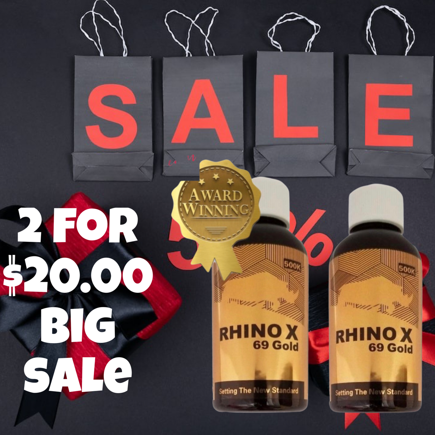 Rhino X 69 gold 2 count