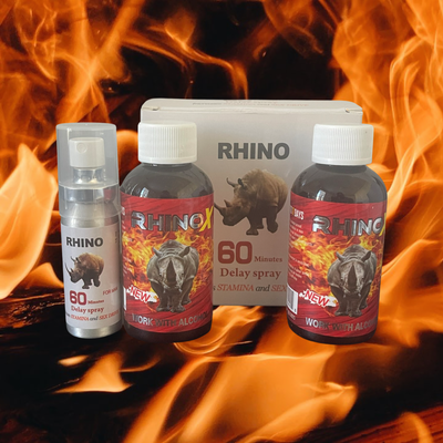 delay spray plus 2 rhino X“maximum growth formula” harder erection extra strength twice as effective - Rhino Extreme