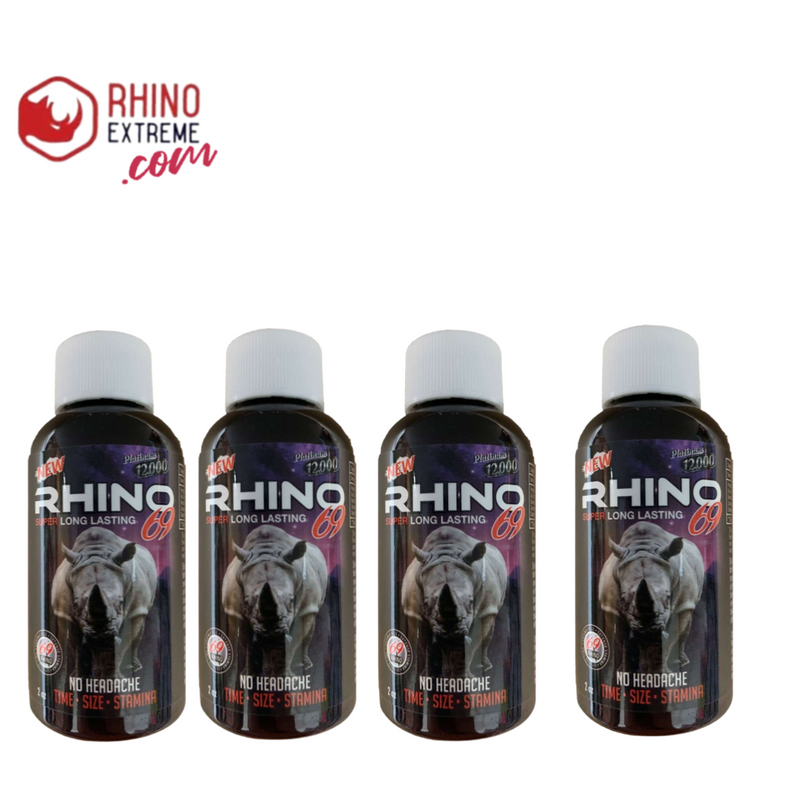(4 pack) Rhino 69 Extra Strength Platinum Liquid Shots(faster erection time) - Rhino Extreme