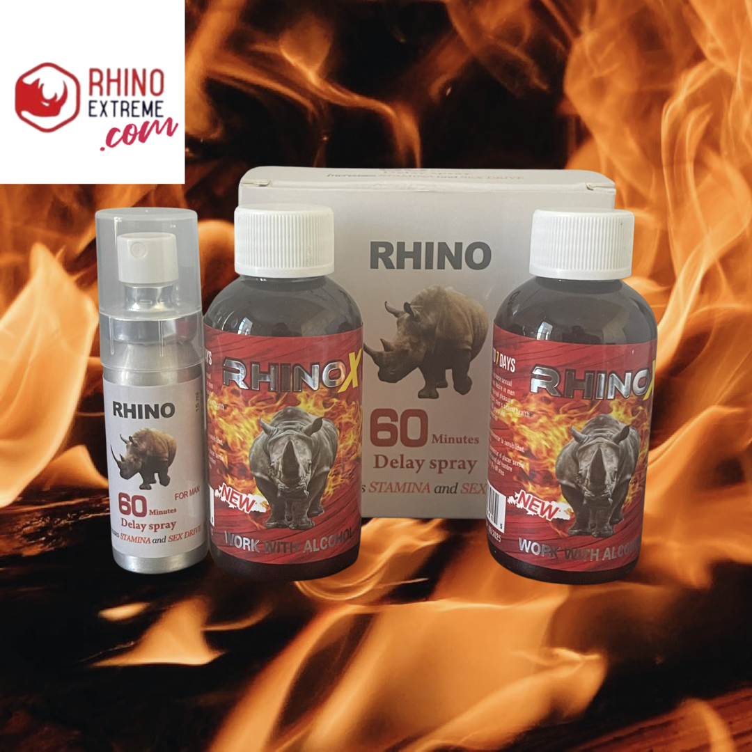 delay spray plus 2 rhino X“maximum growth formula” harder erection extra strength twice as effective - Rhino Extreme